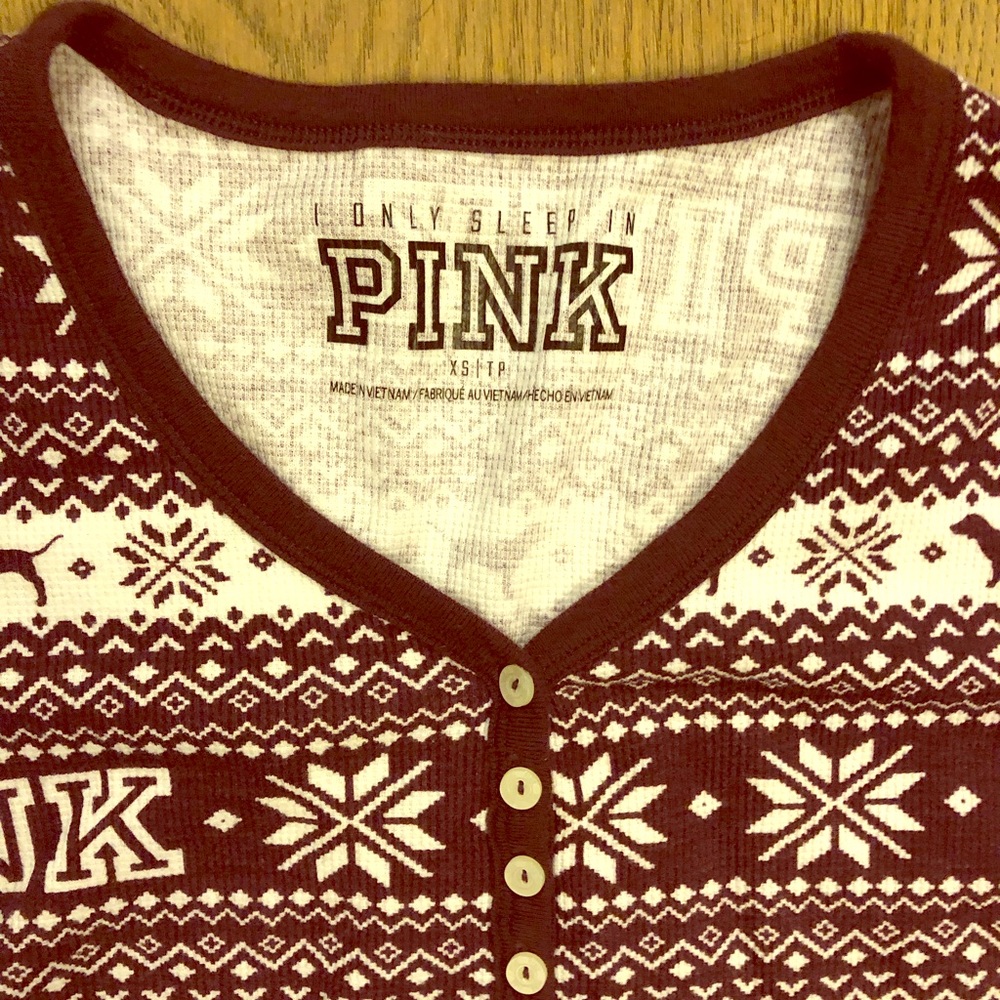 PINK two piece pajamas. Size XS